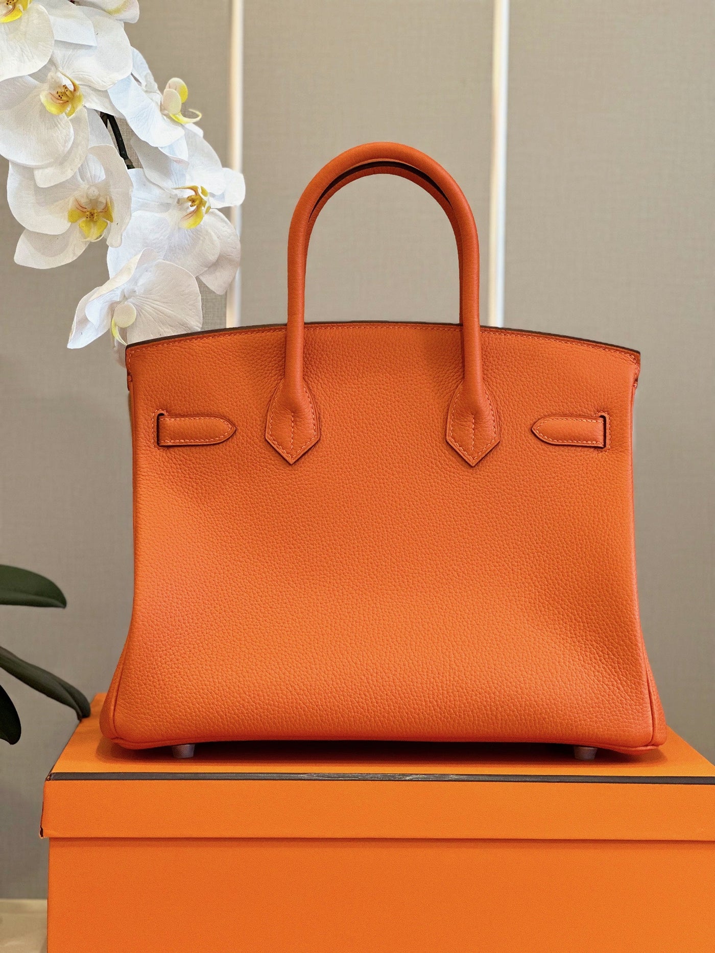 Herm*s woman’s birkin phw togo orange replica handbags 30cm - image 7