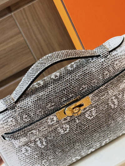 Herm*s constance omber lizard like auth with lock gold woman’s handbags 22cm - image 3