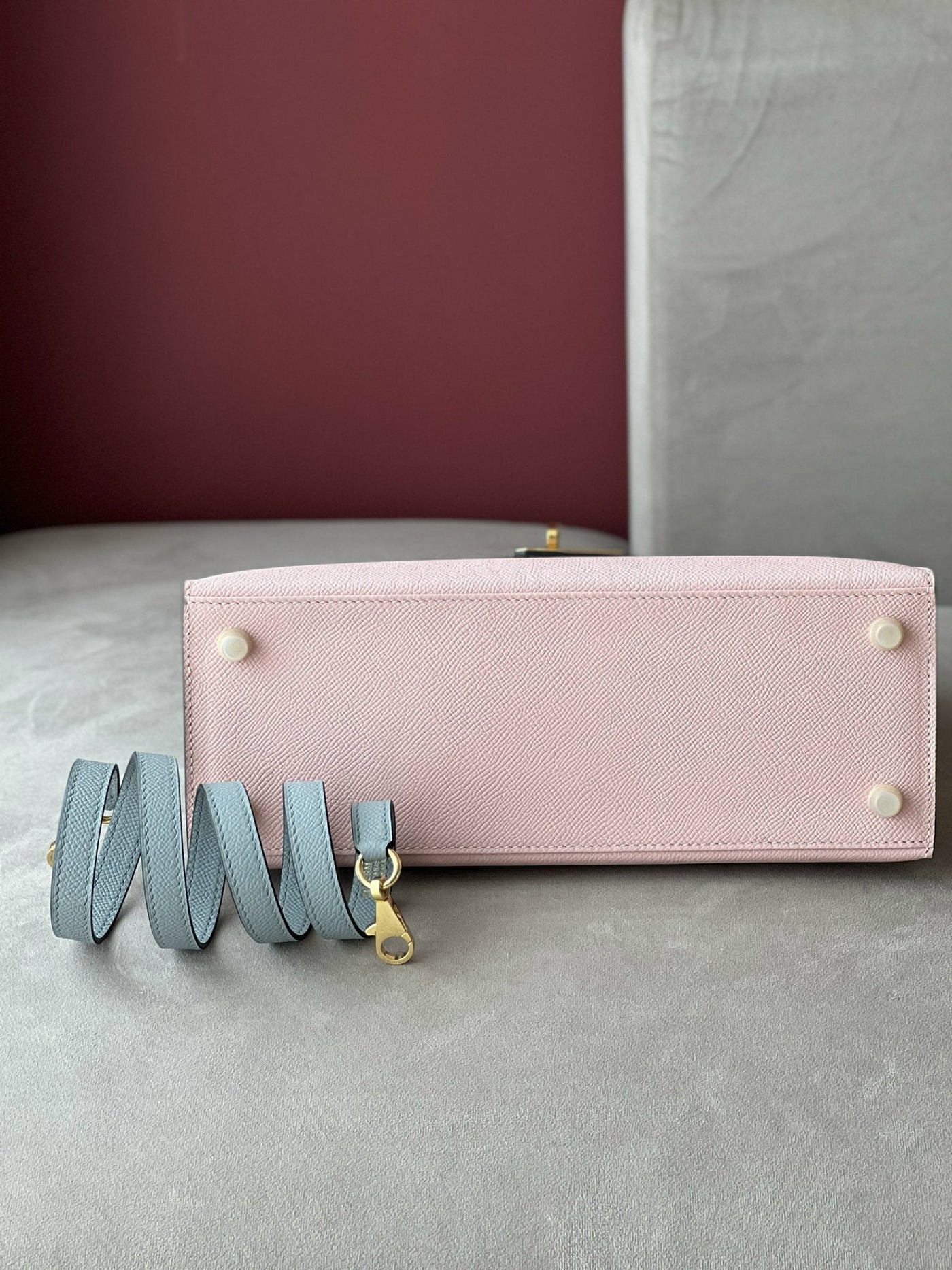 Herm*s kelly replica 1:1 mix grey pink handbags woman’s 28cm - image 6
