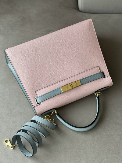 Herm*s kelly replica 1:1 mix grey pink handbags woman’s 28cm - image 7