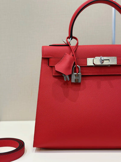 Herm*s kelly da epsom like auth red woman’s handbags 28cm - image 4