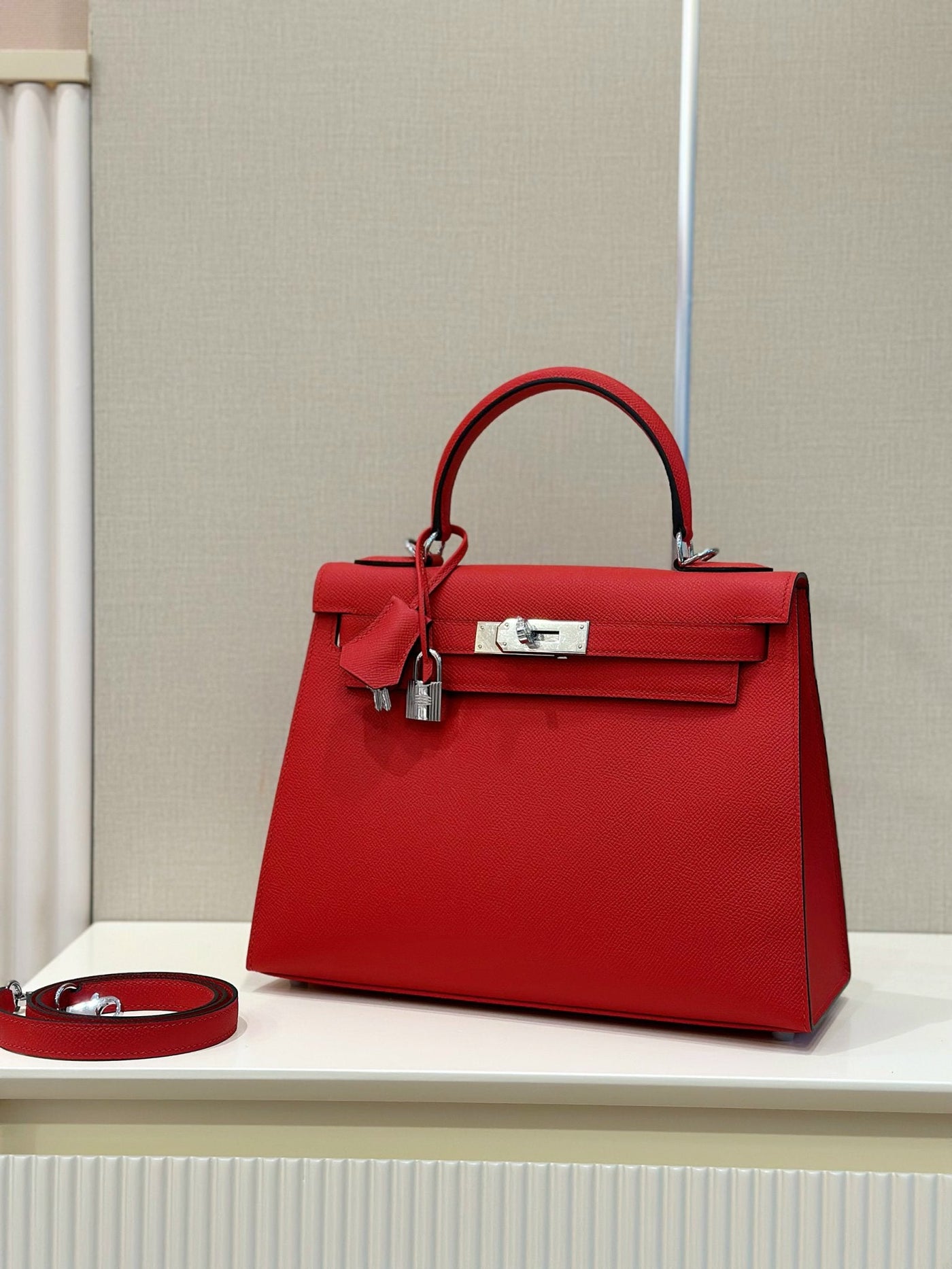 Herm*s kelly da epsom like auth red woman’s handbags 28cm - image 6