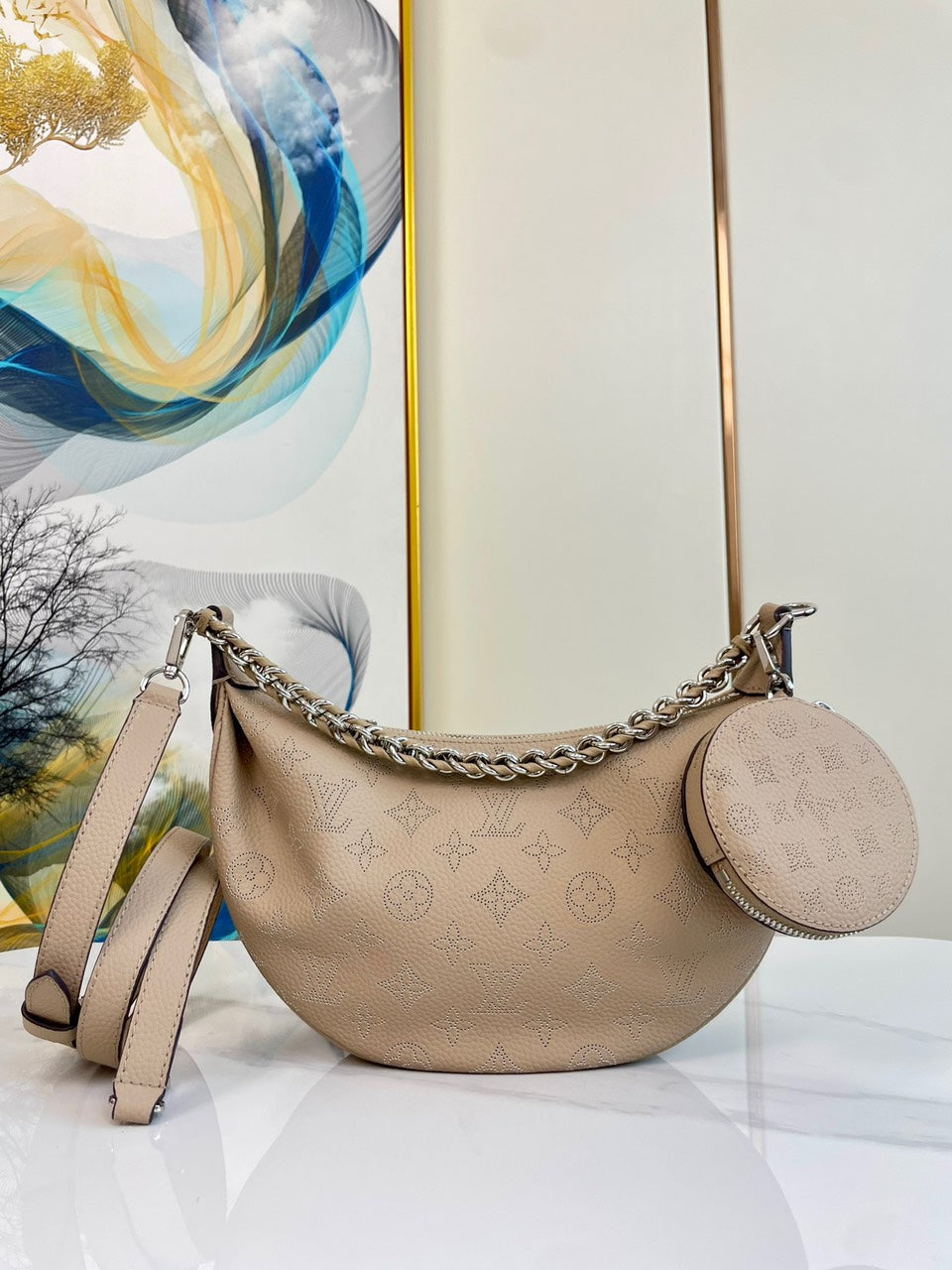 Lou*s Vuitt*n lv baia mahina mono pattern like auth handbags 26x17x7.5cm - image 2
