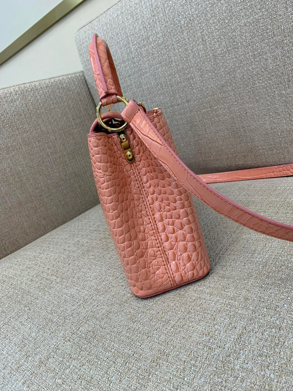 Lou*s Vuitt*n lv capucines bb earthy red like auth handbags 27cm - image 7