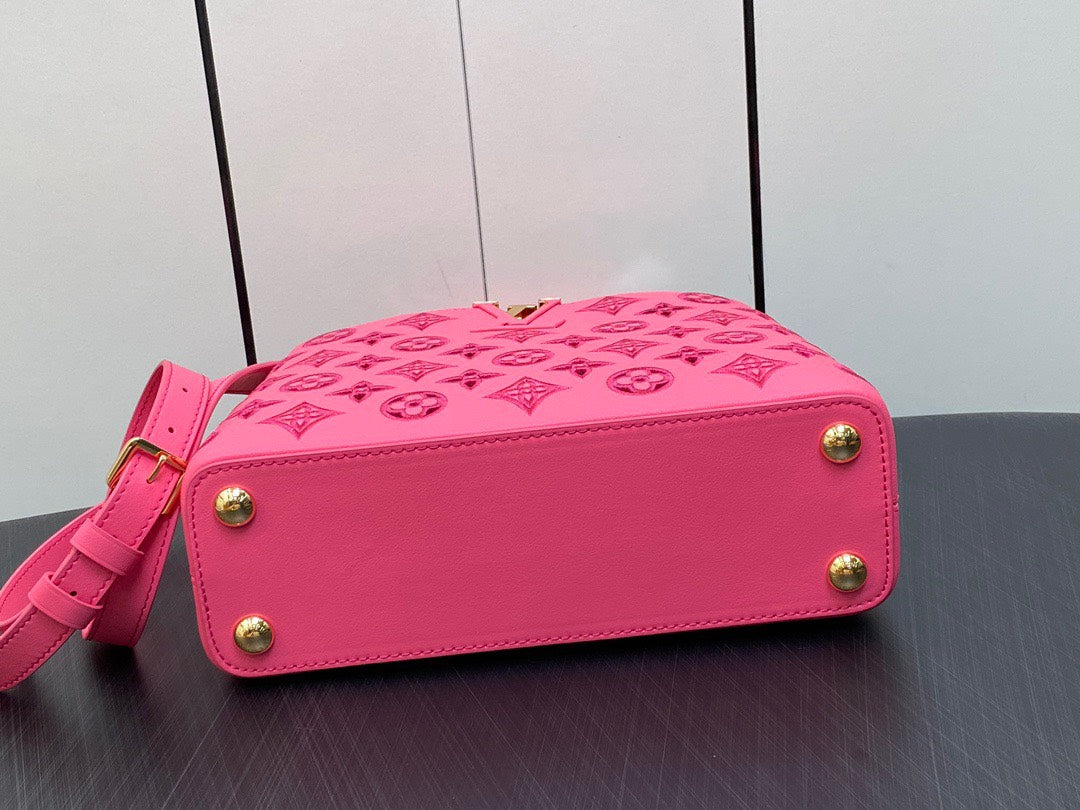 Lou*s Vuitt*n lv capucines bb handbags pink 27x18x9cm - image 2
