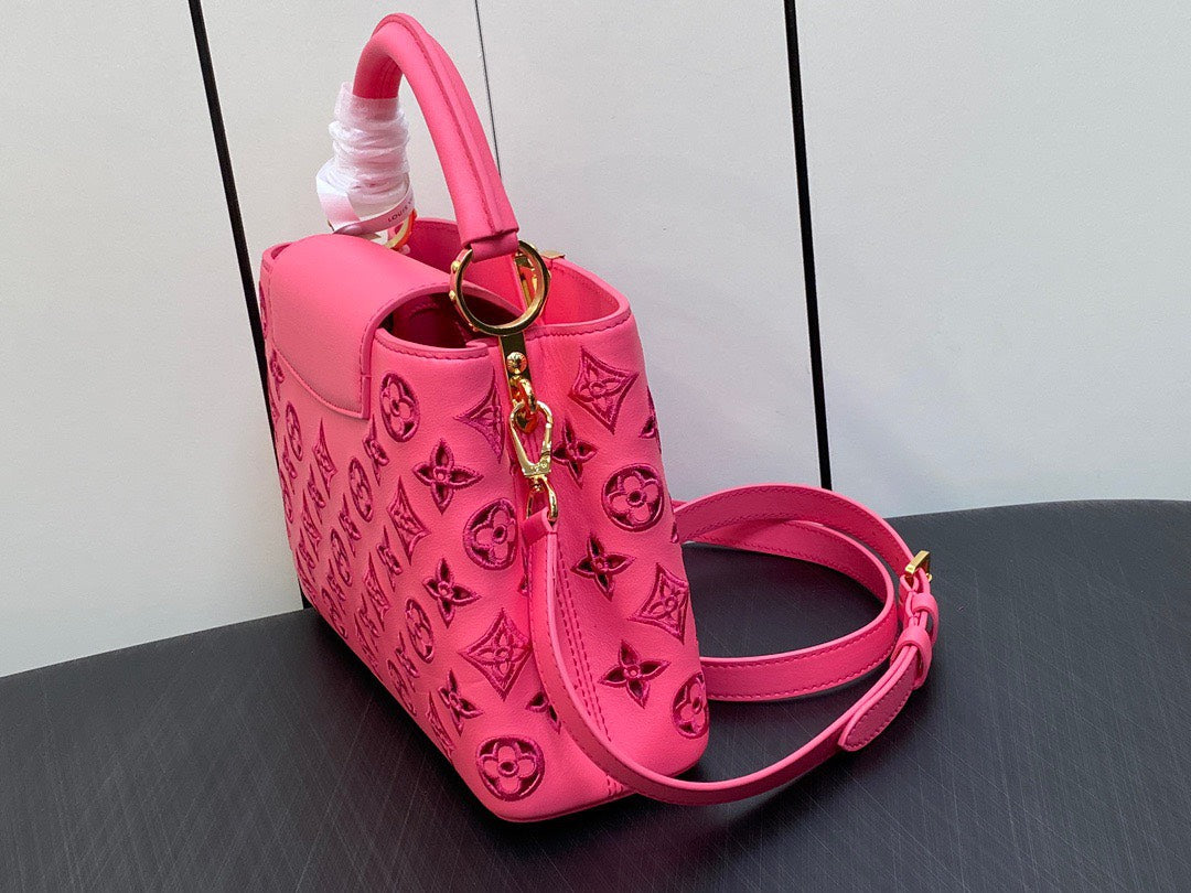 Lou*s Vuitt*n lv capucines bb handbags pink 27x18x9cm - image 3