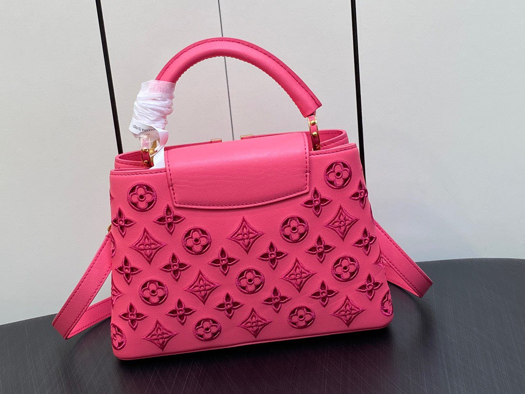 Lou*s Vuitt*n lv capucines bb handbags pink 27x18x9cm - image 5