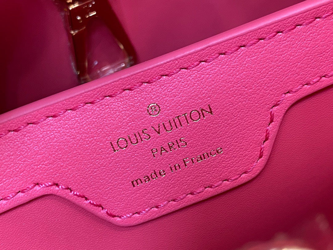 Lou*s Vuitt*n lv capucines bb handbags pink 27x18x9cm - image 6