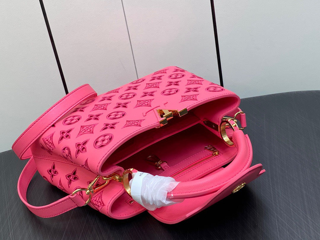 Lou*s Vuitt*n lv capucines bb handbags pink 27x18x9cm - image 9