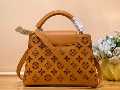 Lou*s Vuitt*n lv capucines bb brown raised pattern handbags 27x18x9cm - image 8