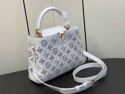 Lou*s Vuitt*n lv capucines bb white handbags 27x18x9cm - image 8