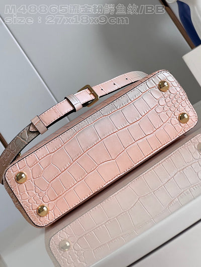Lou*s Vuitt*n lv capucines bb like auth crocodile leather pink handbags 27cm - image 2