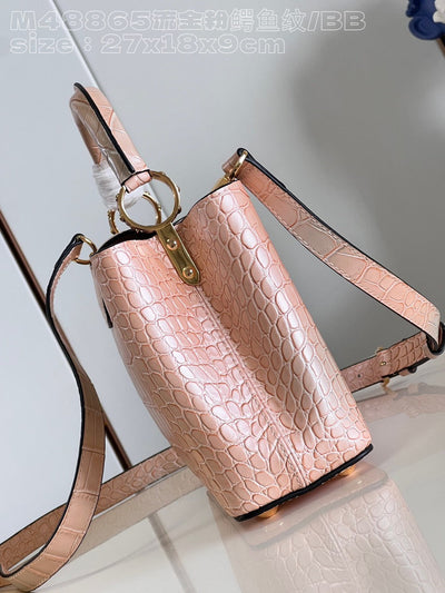 Lou*s Vuitt*n lv capucines bb like auth crocodile leather pink handbags 27cm - image 9