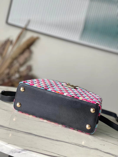 Lou*s Vuitt*n lv capucines plaid pattern handbags 27x18x9cm - image 3