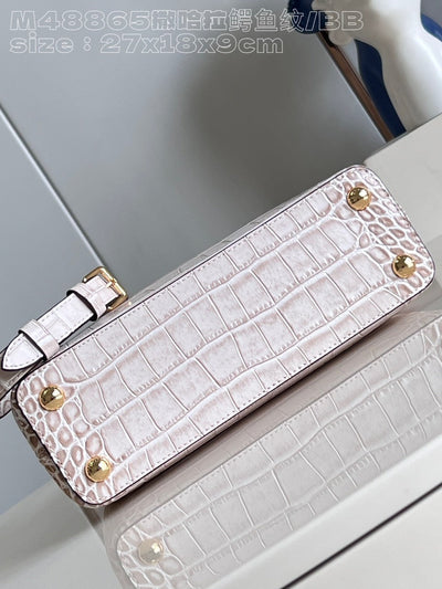 Lou*s Vuitt*n lv capucines crocodile leather handbag with gold buckle 31cm - image 3