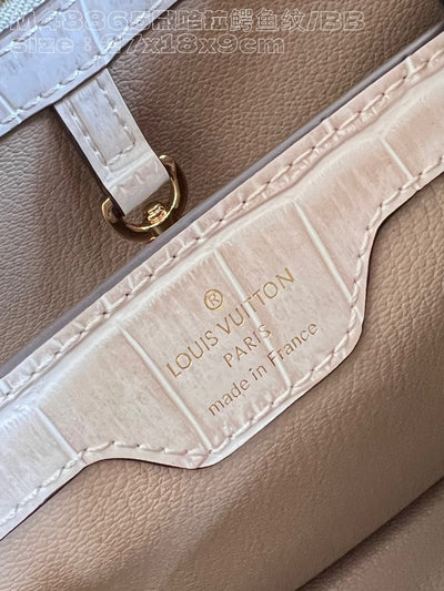 Lou*s Vuitt*n lv capucines crocodile leather handbag with gold buckle 31cm - image 9