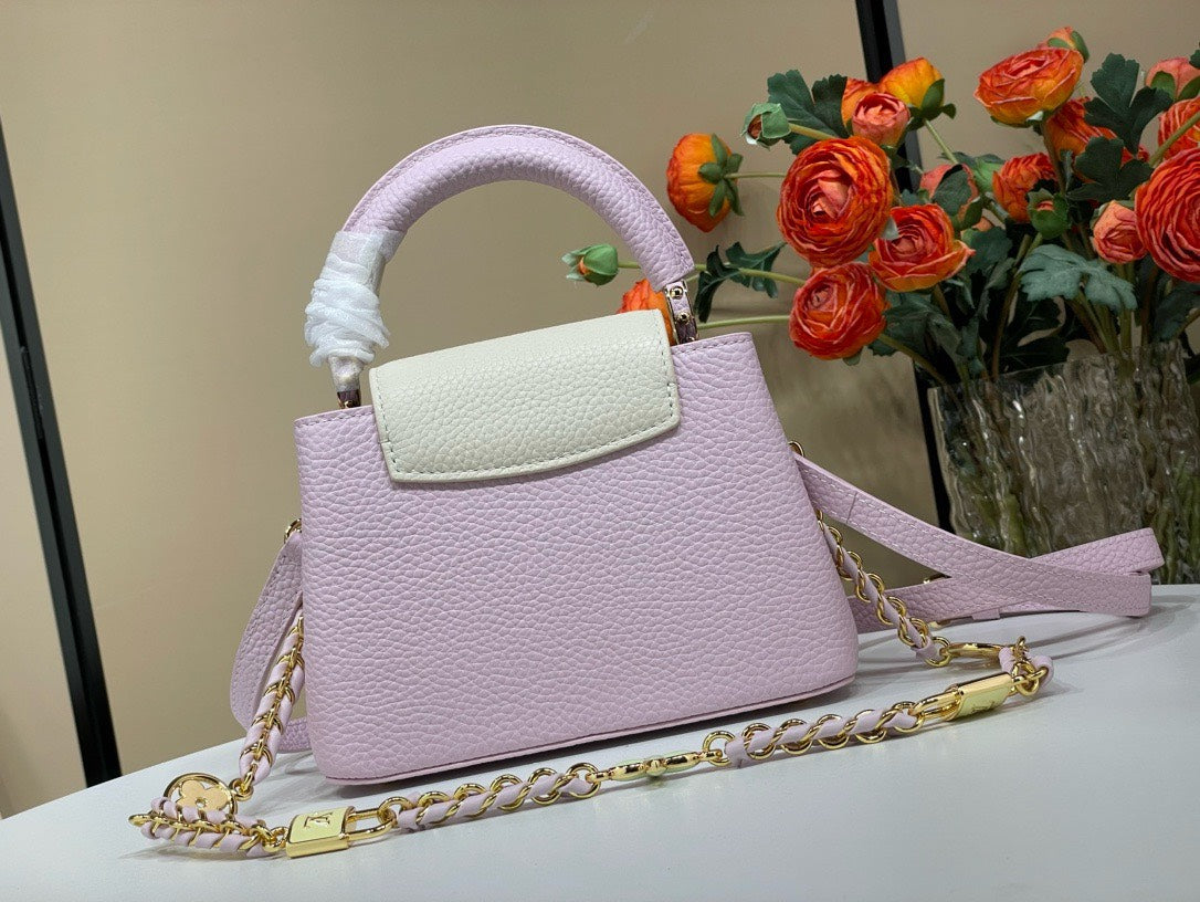Lou*s Vuitt*n lv capucines like auth handbags purple woman’s 21x14x8cm - image 8