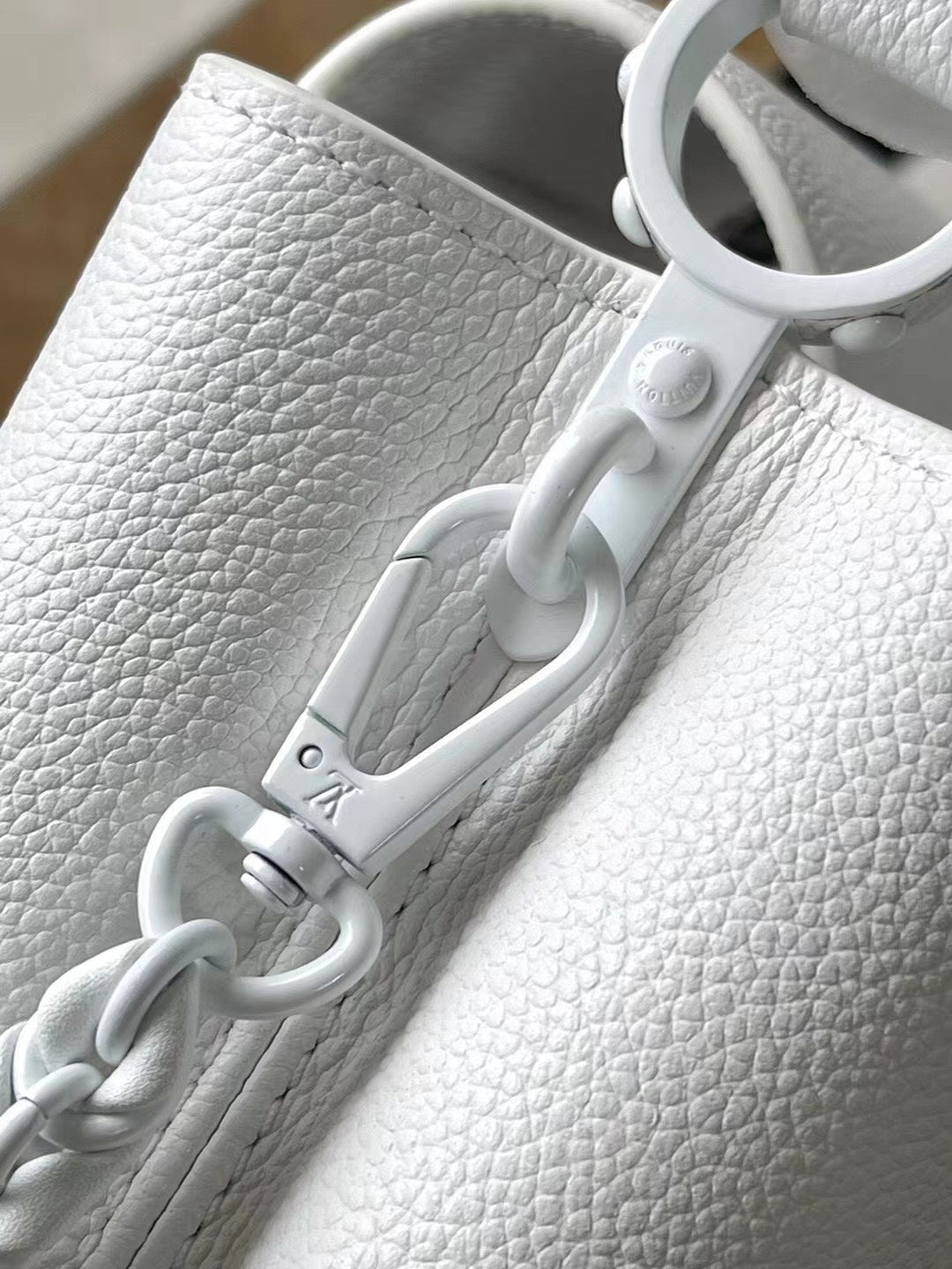 Lou*s Vuitt*n lv capucines handbags white leather 21cm - image 3