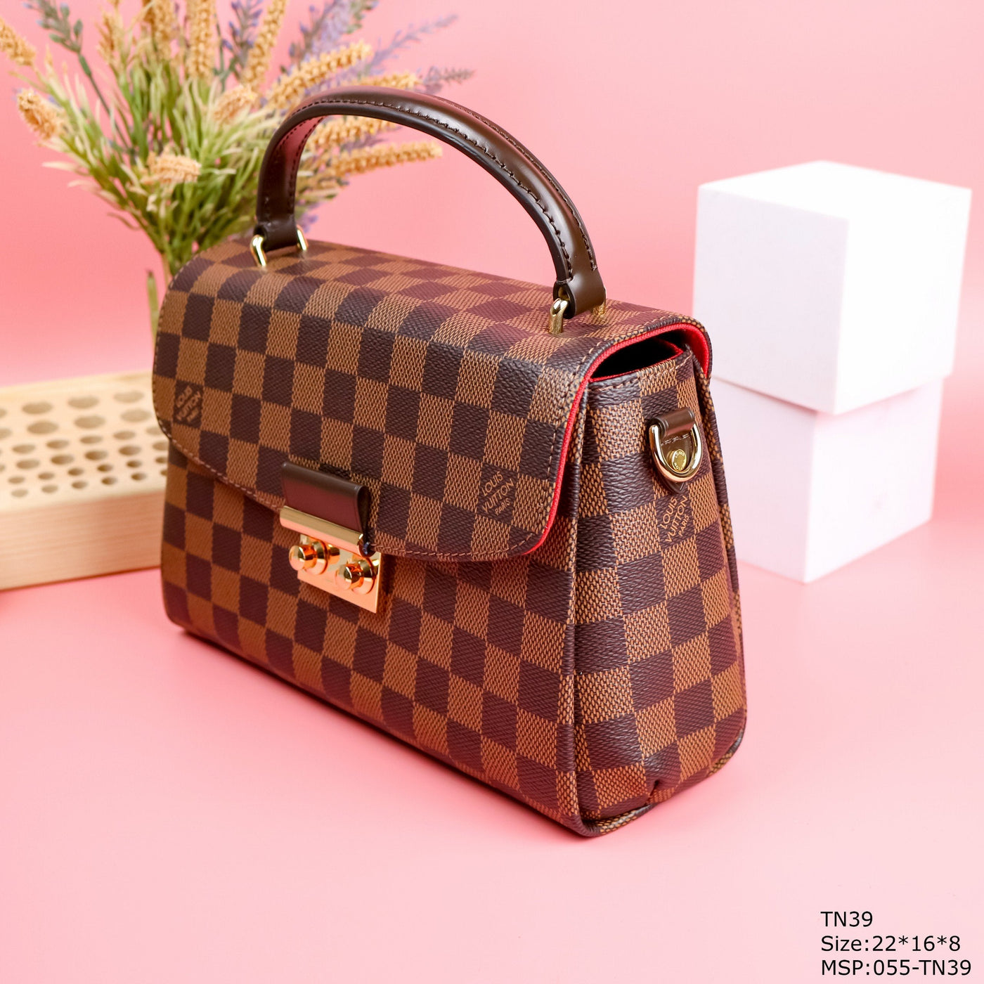 Lou*s Vuitt*n lv croisette replica handbags caro pattern 22x16x8cm - image 2