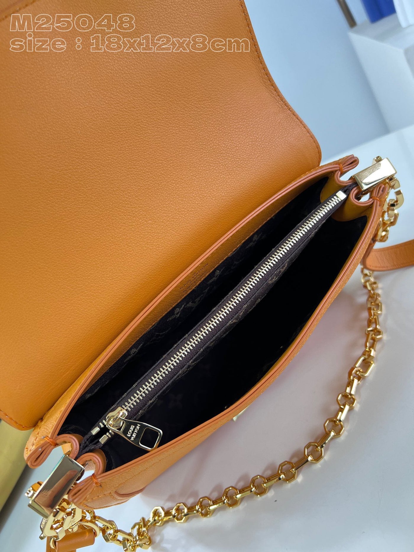 Lou*s Vuitt*n lv dauphine soft orange like auth handbags 18x12x8cm - image 2