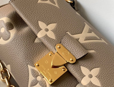 Lou*s Vuitt*n lv favorite brown like auth handbags lock gold 24x14cm - image 9