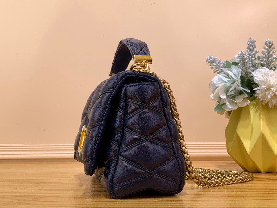 Lou*s Vuitt*n lv go-14 handbags dark blue 23cm - image 8