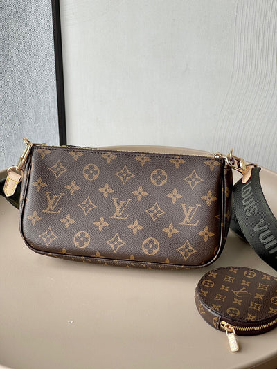 Lou*s Vuitt*n lv multi pochette handle fabric green handbags monogram 24x16x6cm - image 2