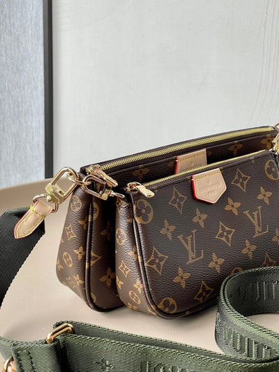 Lou*s Vuitt*n lv multi pochette handle fabric green handbags monogram 24x16x6cm - image 5