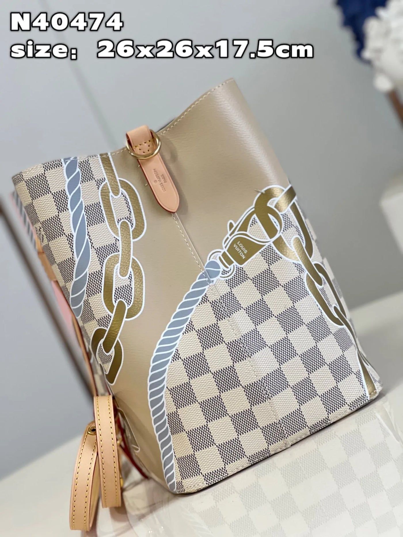 Lou*s Vuitt*n lv neonoe bb lock pattern like auth handbags 26cm - image 6