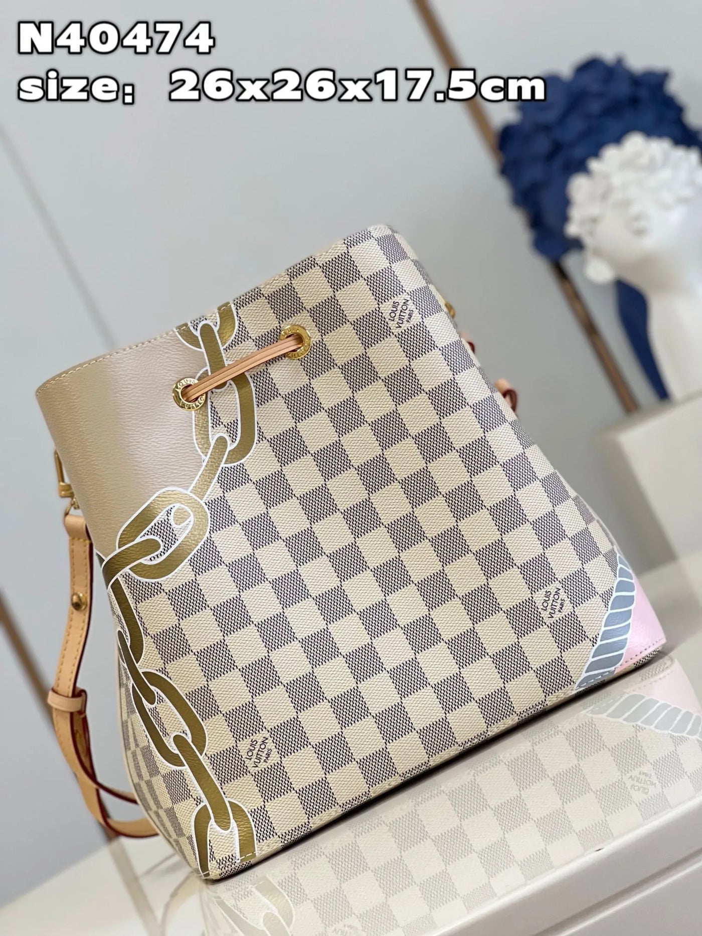 Lou*s Vuitt*n lv neonoe bb lock pattern like auth handbags 26cm - image 7