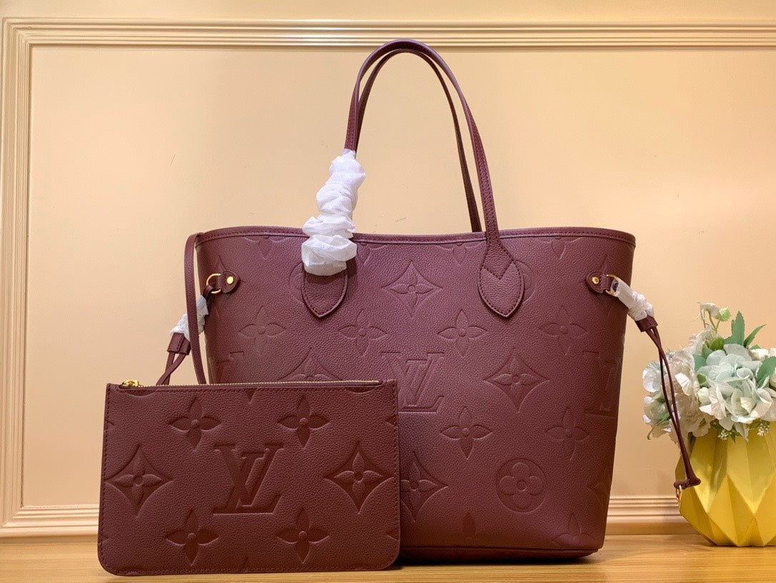 Lou*s Vuitt*n lv never full plum red handbags 32x29x17cm - image 2