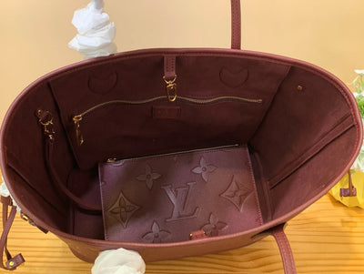 Lou*s Vuitt*n lv never full plum red handbags 32x29x17cm - image 3