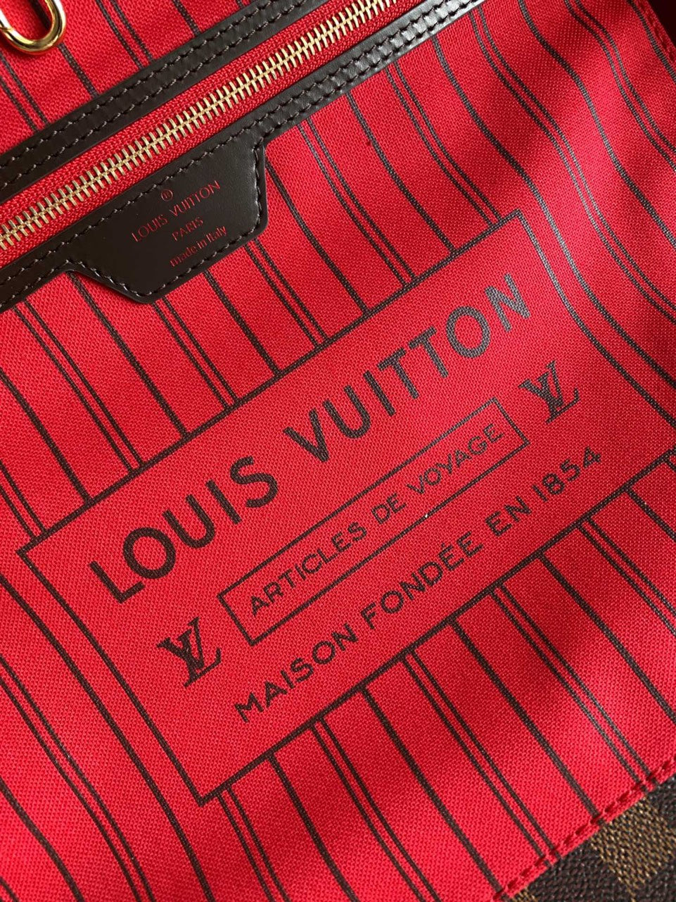 Lou*s Vuitt*n lv neverfull checkered pattern handbags 32x29x17cm - image 6