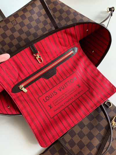 Lou*s Vuitt*n lv neverfull checkered pattern handbags 32x29x17cm - image 8