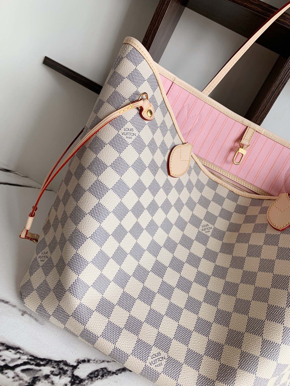 Lou*s Vuitt*n lv neverfull handbags caro pattern 32x29x17cm - image 7