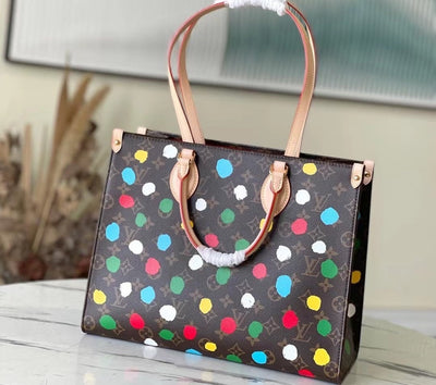Lou*s Vuitt*n lv onthego polka dot pattern handbags 35x28cm - image 4
