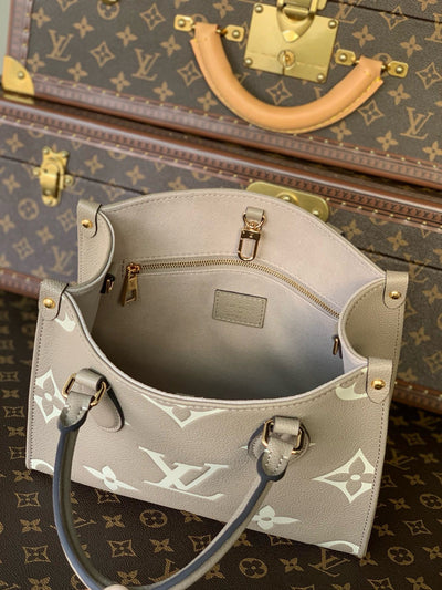 Lou*s Vuitt*n lv onthego woman’s grey cowhide leather handbags 25cm - image 3