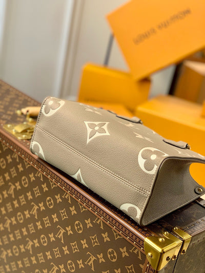 Lou*s Vuitt*n lv onthego woman’s grey cowhide leather handbags 25cm - image 8