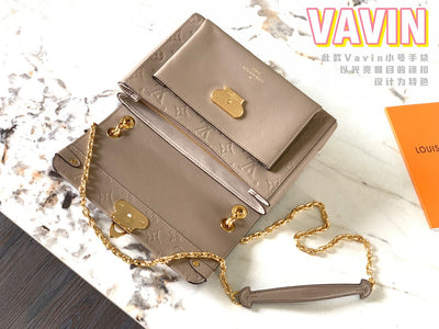 Lou*s Vuitt*n lv vavin super high quality brown women’s handbag with sunken monogram pattern 25x18x10cm - image 4
