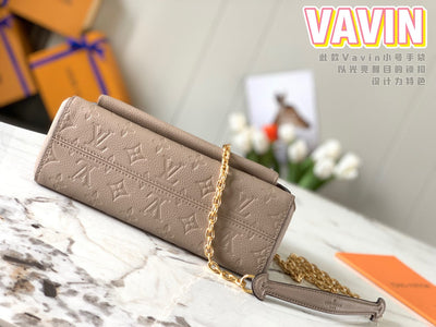 Lou*s Vuitt*n lv vavin super high quality brown women’s handbag with sunken monogram pattern 25x18x10cm - image 5