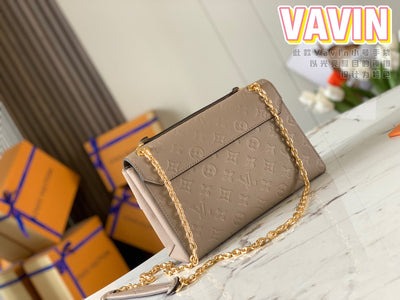 Lou*s Vuitt*n lv vavin super high quality brown women’s handbag with sunken monogram pattern 25x18x10cm - image 7