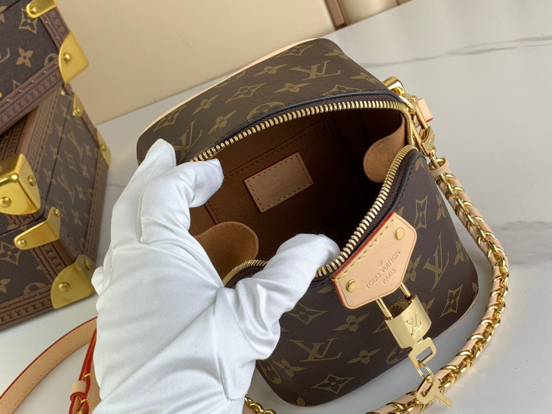 Lou*s Vuitt*n lv just in case monogram pattern handbags 14x13x11cm - image 3