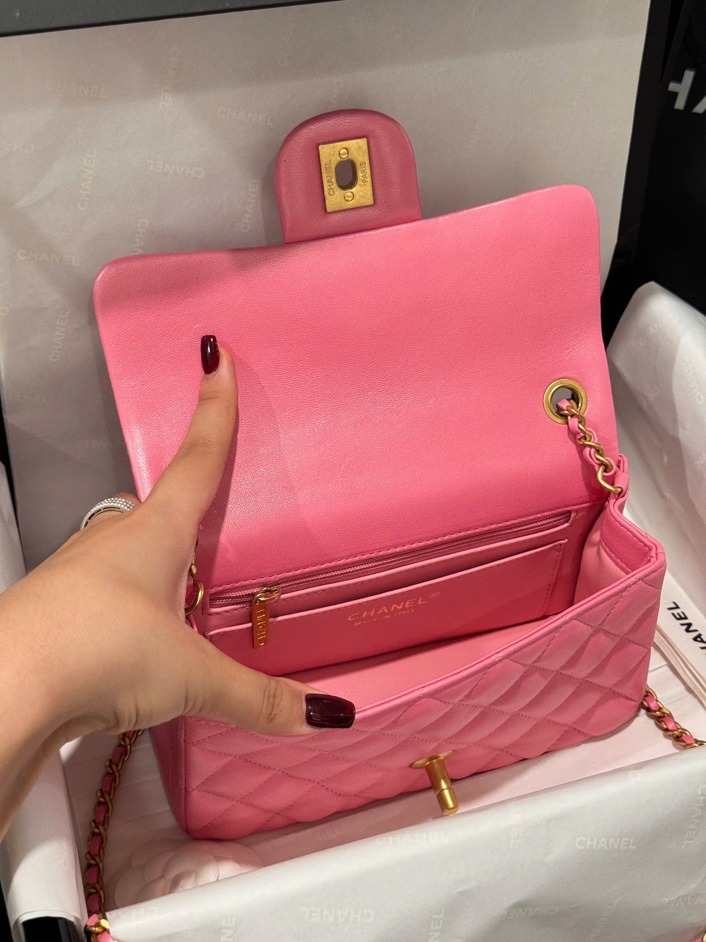 Chan*l classic bell bag like auth handbags bink lock gold smooth leather 20cm - image 6