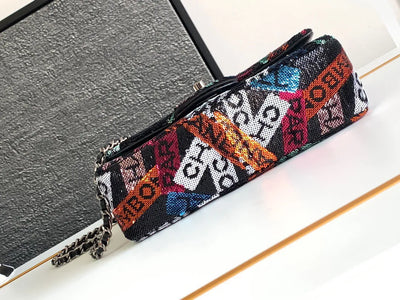 Chan*l mini pastel rainbow sequin like auth handbag 20x14x7cm - image 6
