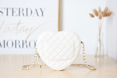 Chan*l the one like auth handbags smooth leather heart-pattern milk lock gold 16.5x18x6.5cm - image 7