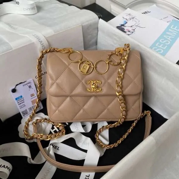 Chan*l handbags brown smooth leather charm 13x17x6cm - main image