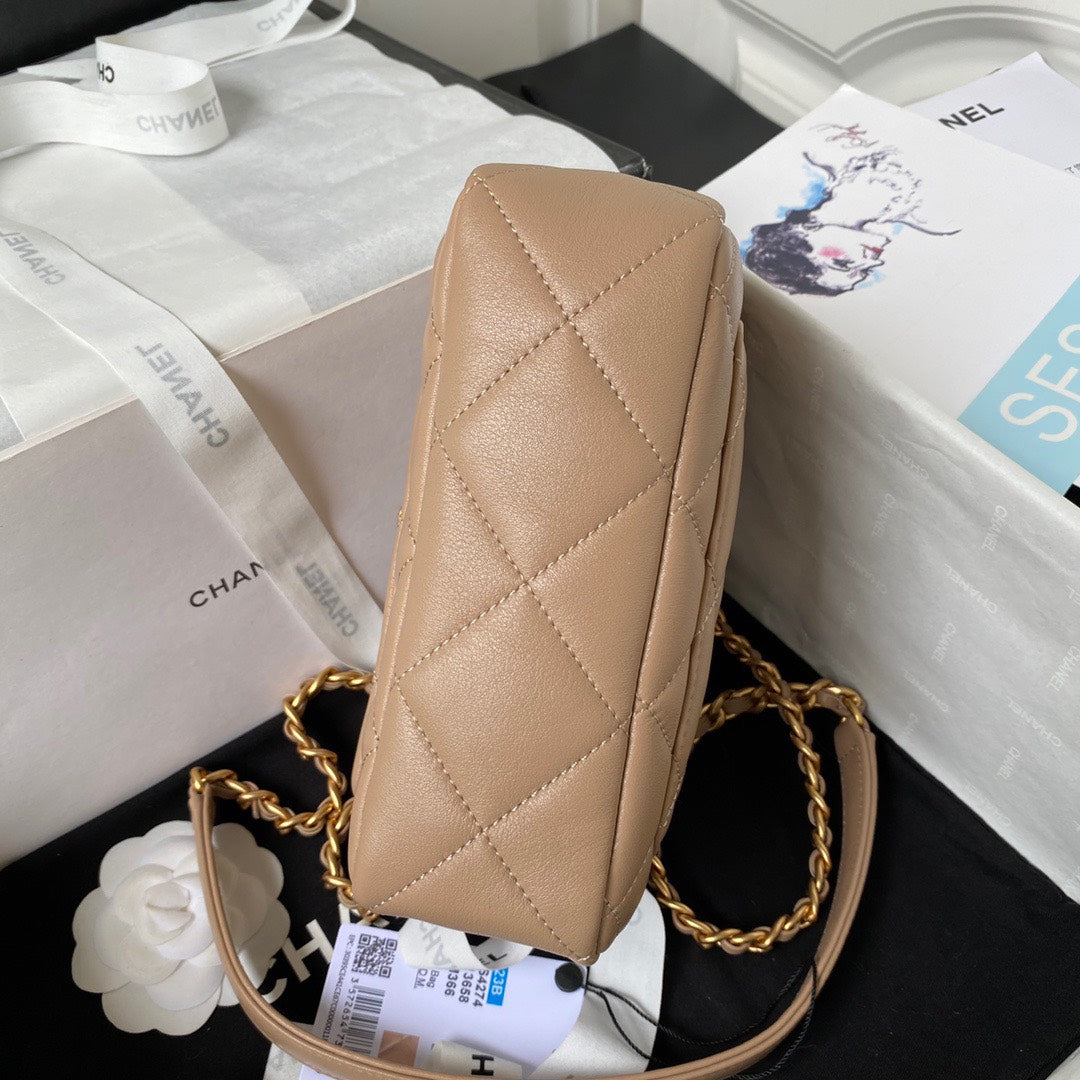 Chan*l woc brown handbags pearl handle plated 11.5×14.5x5cm - image 5