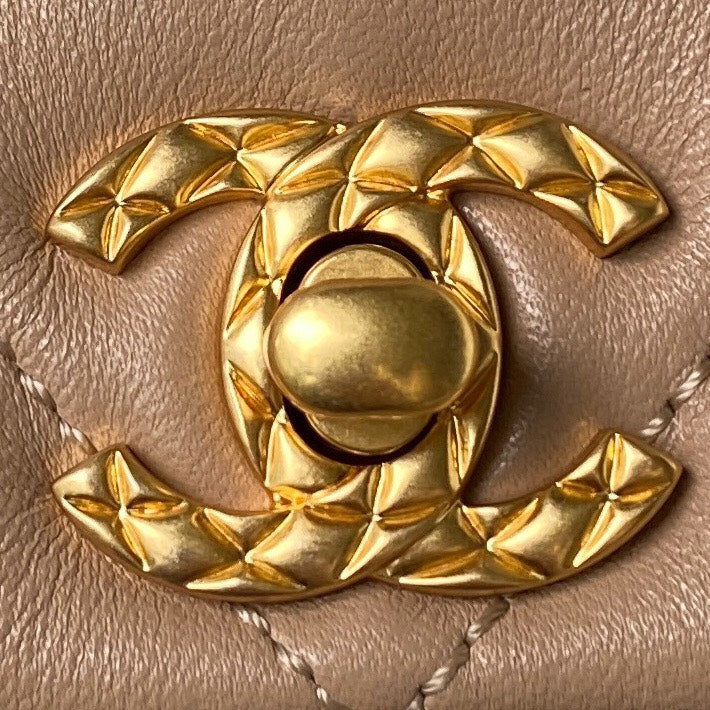 Chan*l woc brown handbags pearl handle plated 11.5×14.5x5cm - image 8