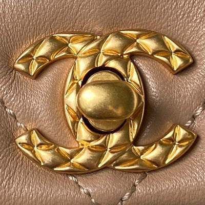 Chan*l woc brown handbags pearl handle plated 11.5×14.5x5cm - image 8