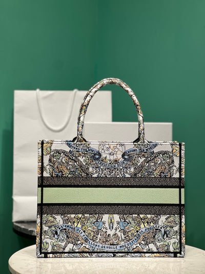 Di*r book tote super quality women’s handbag embroidered fabric size 36cm - image 7